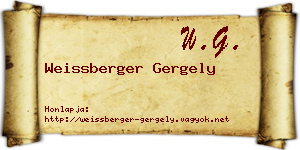Weissberger Gergely névjegykártya